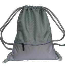 Foldable Basketball Backpack Drawstring Bag Swimming Bag Gym Bag, Gray