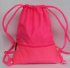 Foldable Basketball Backpack Drawstring Bag Swimming Bag Gym Bag, Pink