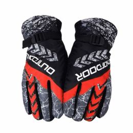 Skiing Gloves Warm Waterproof Gloves Ski Gear Cycling Gloves, 02