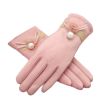 Outdoor Thicken Cycling Driving iPhone Gloves Warm Velvet Fashion Touchscreen Gloves For Women-Light Pink 01