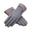 Outdoor Thicken Cycling Driving iPhone Gloves Warm Velvet Fashion Touchscreen Gloves For Women-Gray02