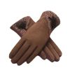 Outdoor Thicken Cycling Driving iPhone Gloves Warm Velvet Fashion Touchscreen Gloves For Women-Coffee02