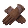 Outdoor Thicken Cycling Driving iPhone Gloves Warm Velvet Fashion Touchscreen Gloves For Women-Coffee03