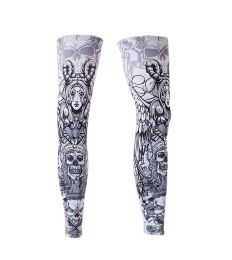 UV Protection Breathable Sports Sleeves Full Compression Leg Sleeves Skulls