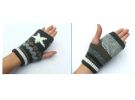 Mens Winter Half-finger Knitted Gloves Workout/Exercise Thick Gloves Dark Green