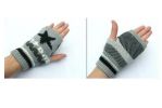 Mens Winter Half-finger Knitted Gloves Workout/Exercise Thick Gloves Grey