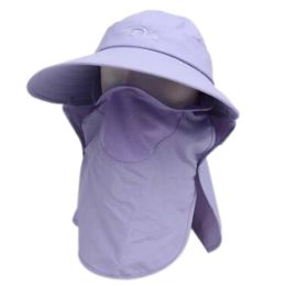 Detachable Womens Summer Flap Cap Sun Hat Neck Cover Wide Brim Face Mask UPF 50+