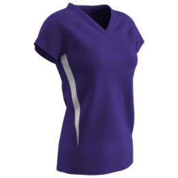 Champro SPIKE Ladies Volleyball Jersey (Color: Purple/White, Size: Extra Large)