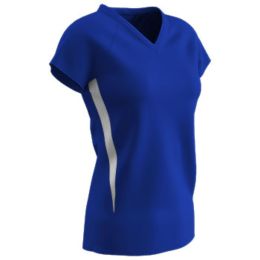Champro SPIKE Ladies Volleyball Jersey (Color: Royal Blue/White, Size: Extra Small)