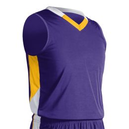 Champro Youth Rebel Basketball Jersey (Color: Purple/Gold/White, Size: Large)