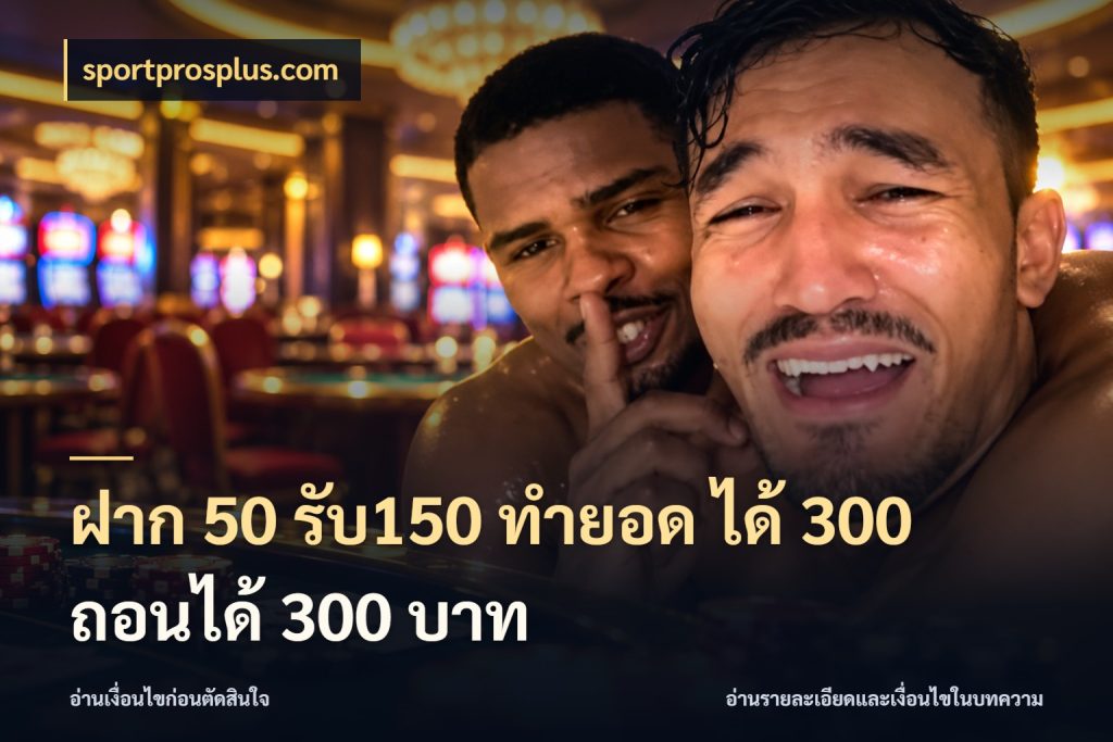 ฝาก 50 รับ150 ทำยอด ได้ 300 ถอนได้ 300 บาท จับประเด็นยอดรับก่อนเลือกความสนุก กับ sportprosplus.com