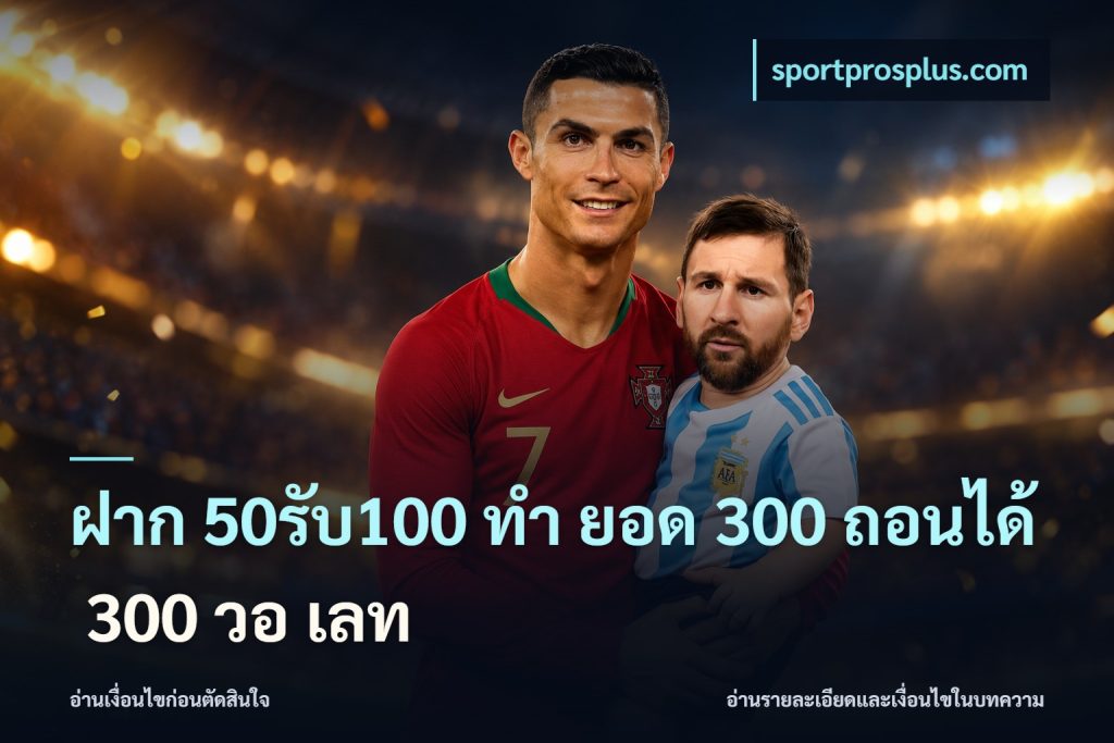 ฝาก 50รับ100 ทํา ยอด 300 ถอนได้ 300 วอ เลท