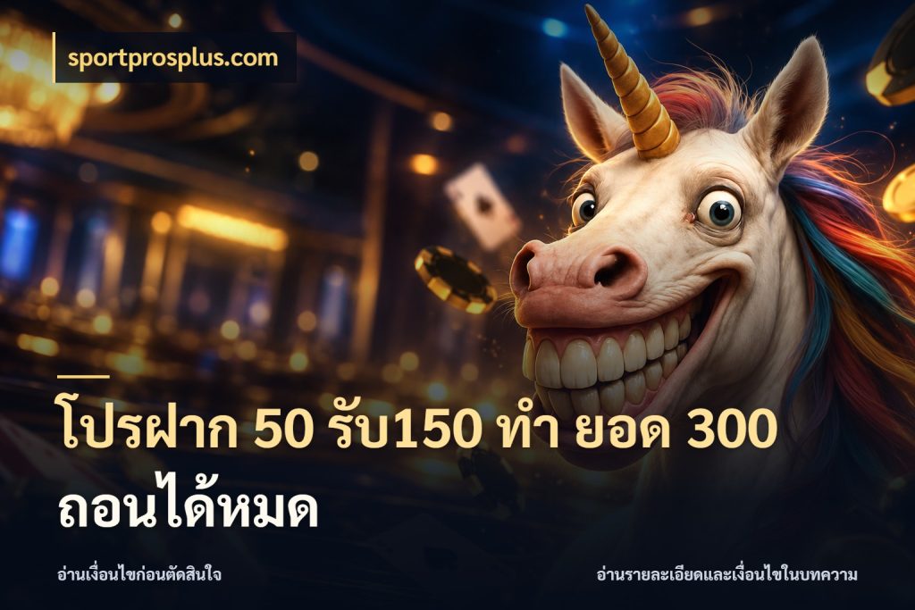 โปรฝาก 50 รับ150 ทํา ยอด 300 ถอนได้หมด จับคู่โบนัสกับสไตล์เกมที่ชอบ ในมุม sportprosplus.com