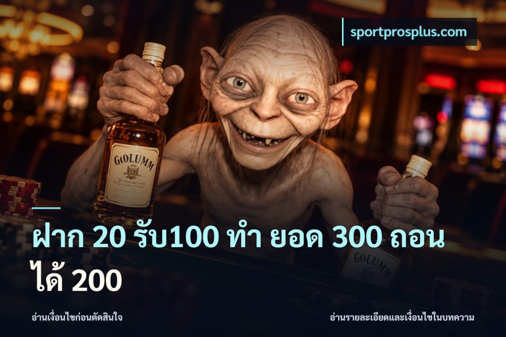 ฝาก 20 รับ100 ทํา ยอด 300 ถอนได้ 200
