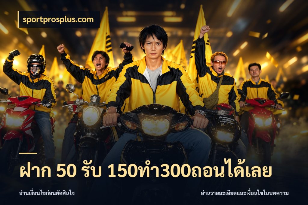 ฝาก 50 รับ 150ทำ300ถอนได้เลย สีสันของโปรฝากและยอดรับ ในมุม sportprosplus.com