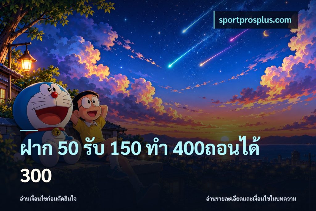 ฝาก 50 รับ 150 ทํา 400ถอนได้ 300