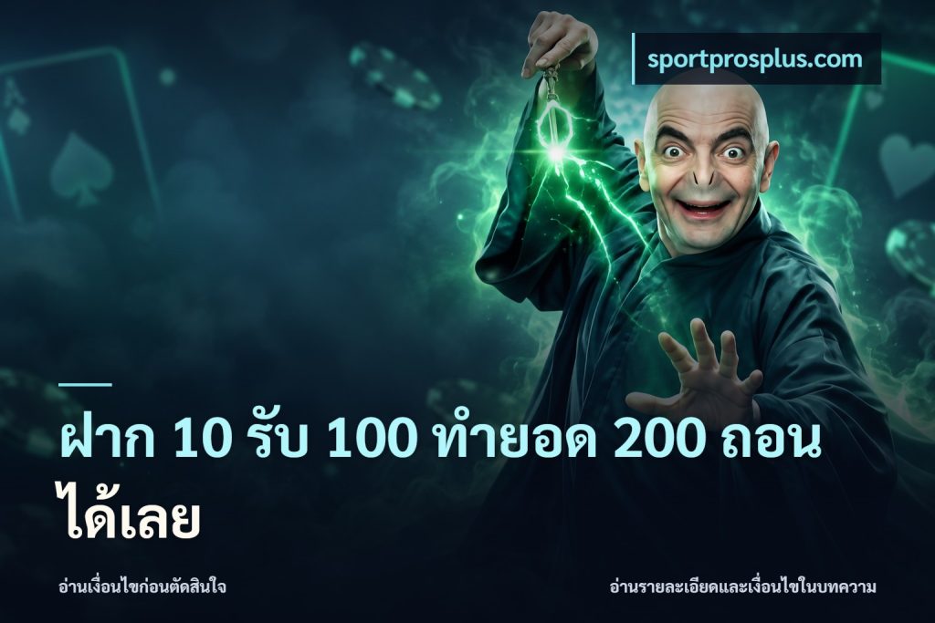 ฝาก 10 รับ 100 ทํายอด 200 ถอนได้เลย