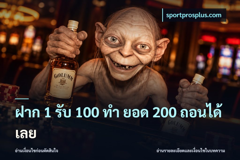 ฝาก 1 รับ 100 ทํา ยอด 200 ถอนได้เลย
