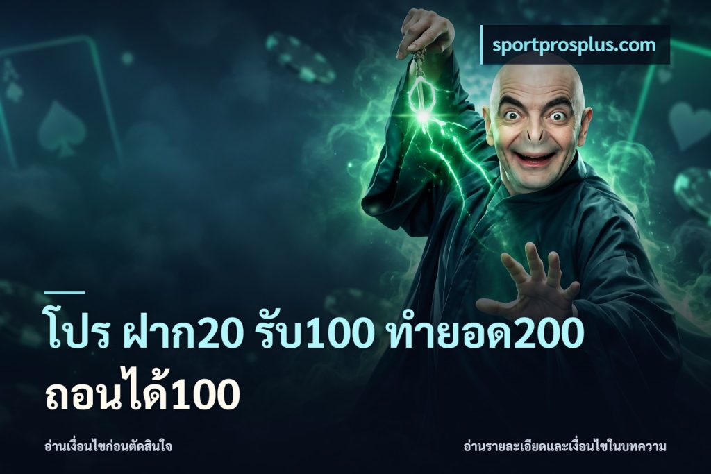 โปร ฝาก20 รับ100 ทำยอด200 ถอนได้100