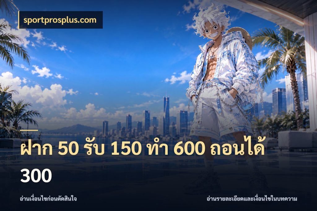 ฝาก 50 รับ 150 ทํา 600 ถอนได้ 300 ยอดฝากและยอดรับในมุมของคนชอบลุ้น สไตล์ sportprosplus.com