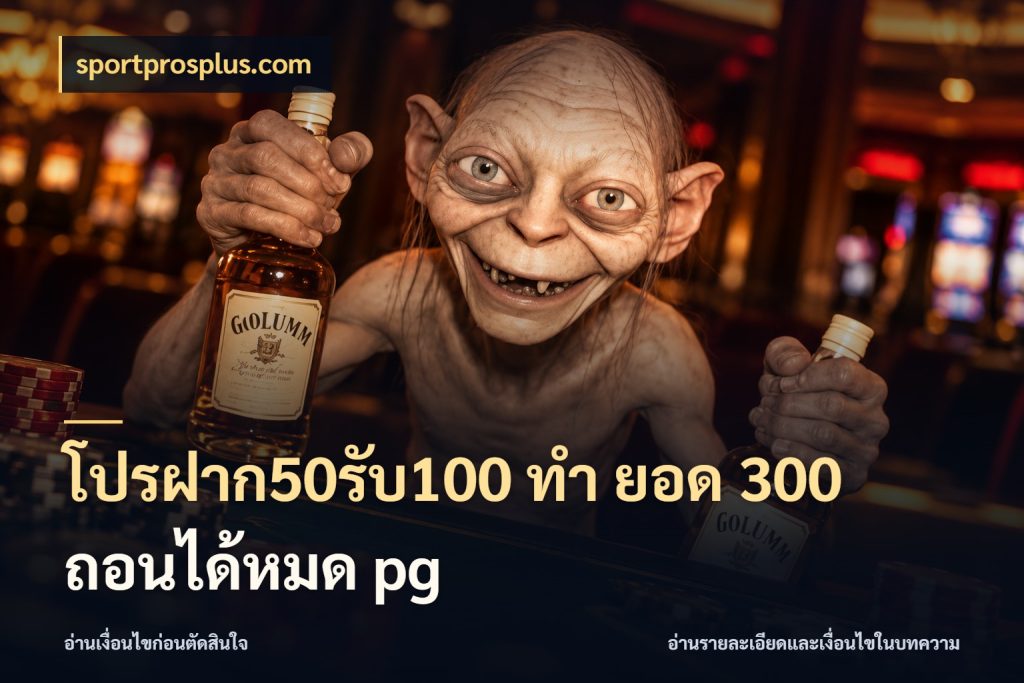 โปรฝาก50รับ100 ทํา ยอด 300 ถอนได้หมด pg เครดิตกับรูปแบบโปรที่ตรงใจ ในมุม sportprosplus.com