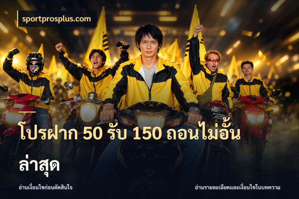 โปรฝาก 50 รับ 150 ถอนไม่อั้น ล่าสุด เปิดมุมโปรให้เข้ากับเกมแนวโปรด ในมุม sportprosplus.com