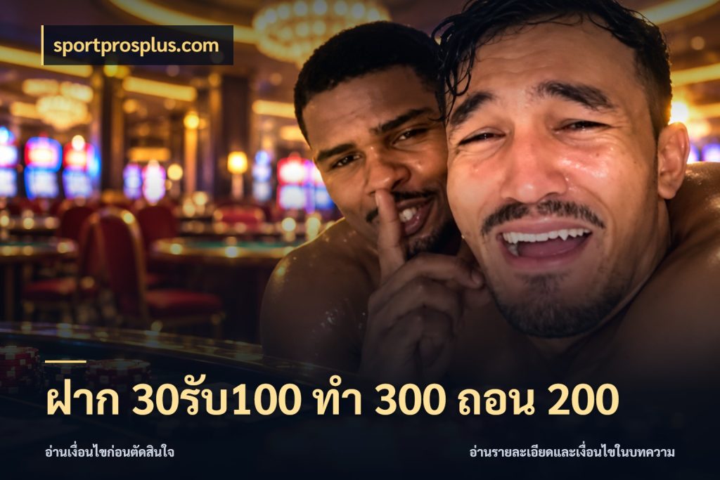 ฝาก 30รับ100 ทํา 300 ถอน 200 เครดิตกับรูปแบบโปรที่ตรงใจ สไตล์ sportprosplus.com
