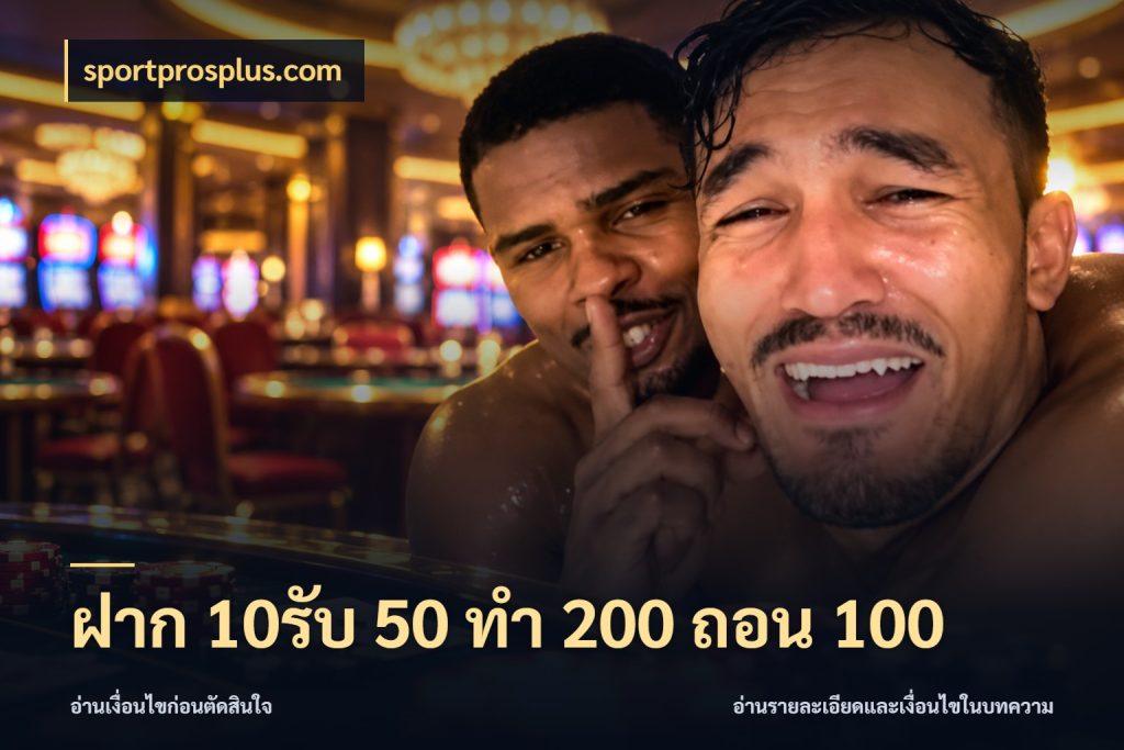 ฝาก 10รับ 50 ทํา 200 ถอน 100 โปรกับเกมที่ชอบเลือกให้ตรงสไตล์ ในมุม sportprosplus.com
