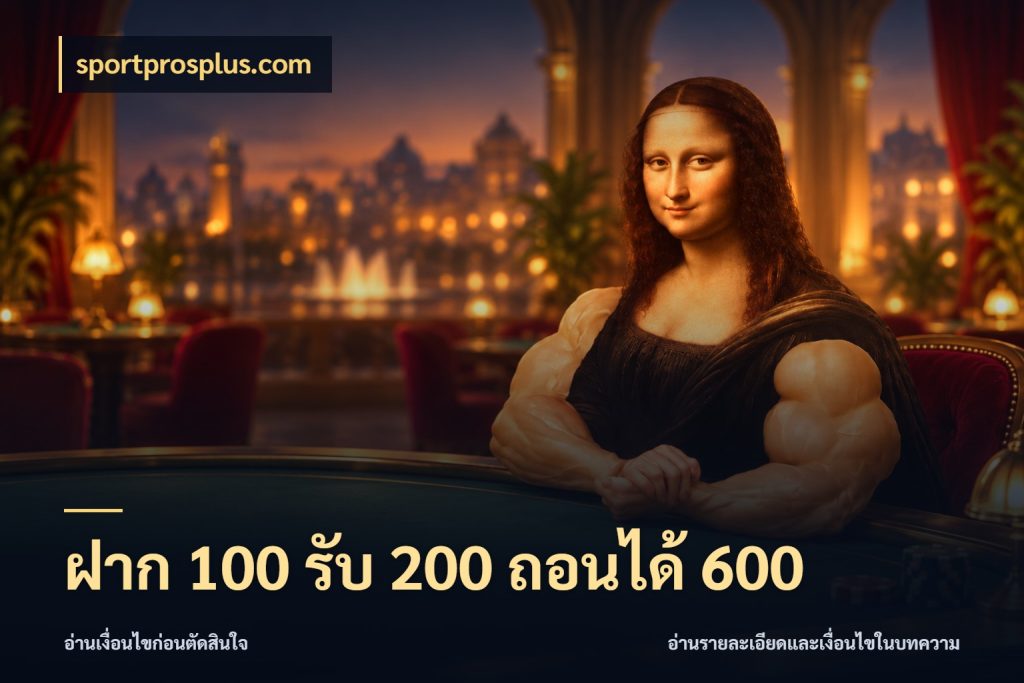 ฝาก 100 รับ 200 ถอนได้ 600 โปรยอดรับที่สายเกมสนใจ ในมุม sportprosplus.com