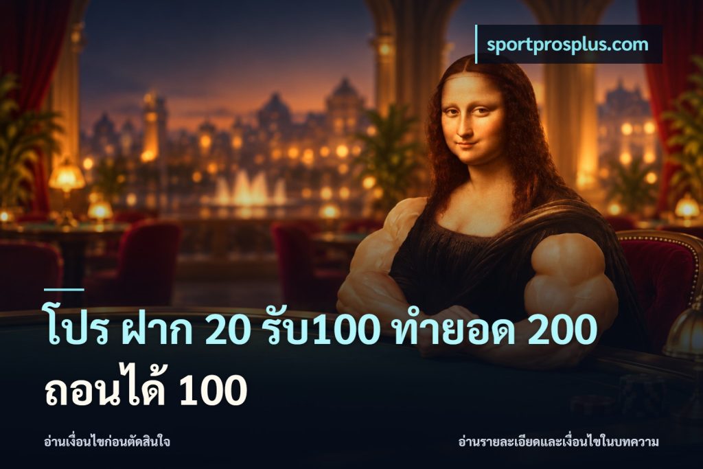 โปร ฝาก 20 รับ100 ทำยอด 200 ถอนได้ 100