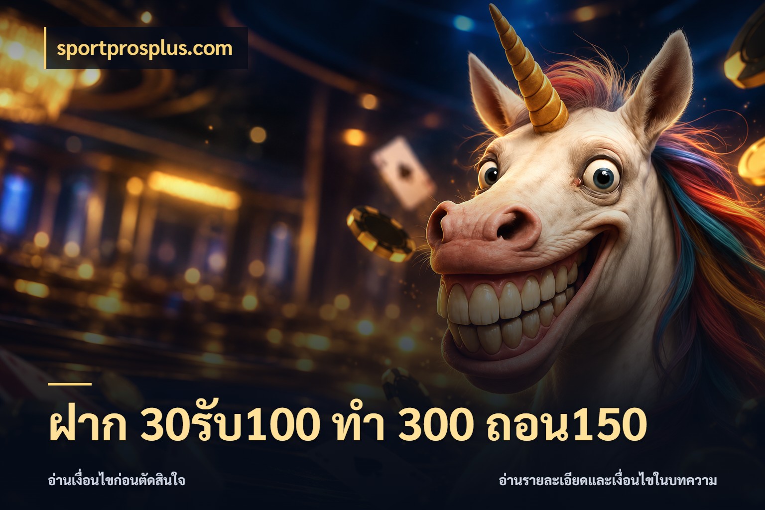 ฝาก 30รับ100 ทํา 300 ถอน150 จุดเด่นของเครดิตที่คนชอบเกมอยากรู้ สไตล์ sportprosplus.com