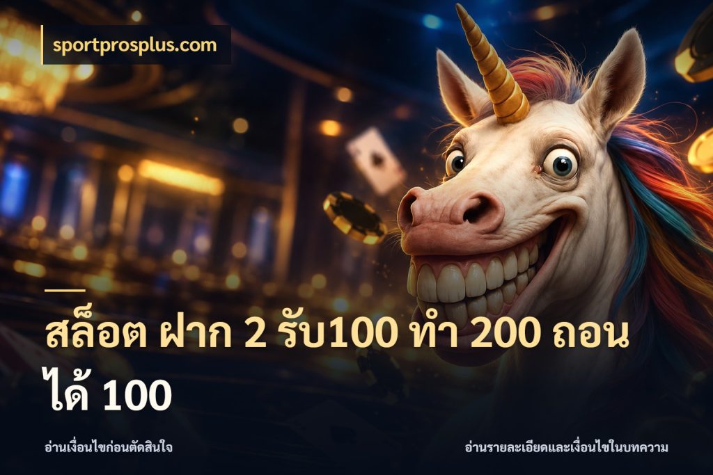 สล็อต ฝาก 2 รับ100 ทํา 200 ถอนได้ 100 โปรยอดรับที่สายเกมสนใจ สไตล์ sportprosplus.com
