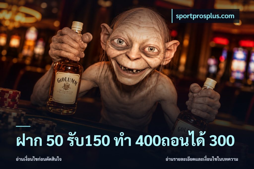 ฝาก 50 รับ150 ทํา 400ถอนได้ 300